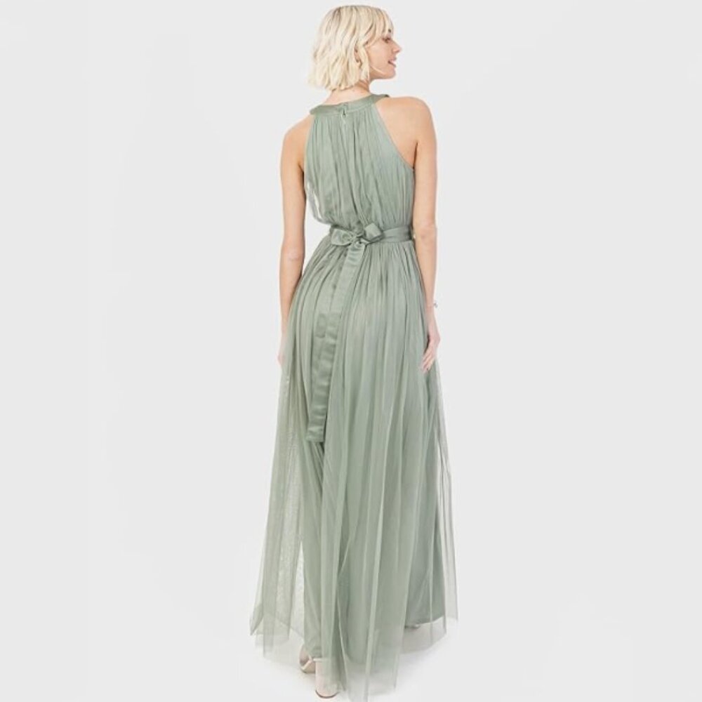 Anaya with Love Women's Ladies Maxi Dress Halter Neck Sage Green Size 14